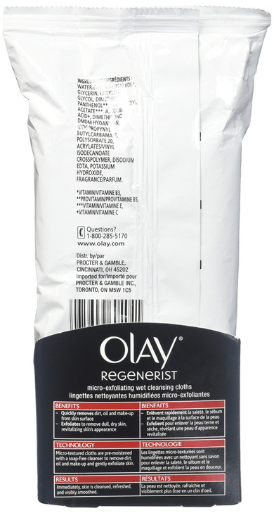 Olay Regenerist Micro-Exfoliating Wet Cleansing Cloths - 30 ct
