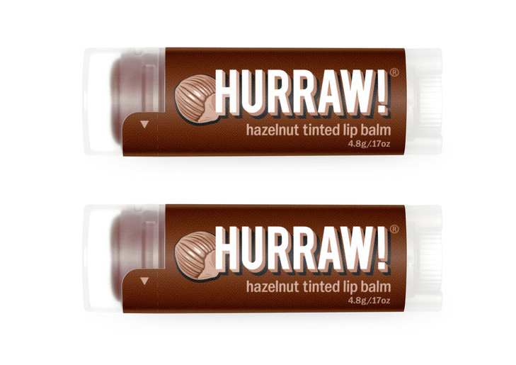 Hurraw Hazelnut Tinted Lip Balm 2 Pack Sheer Brown Tint Organic Certified Vegan Cruelty and Gluten Free NonGMO 100 Natur