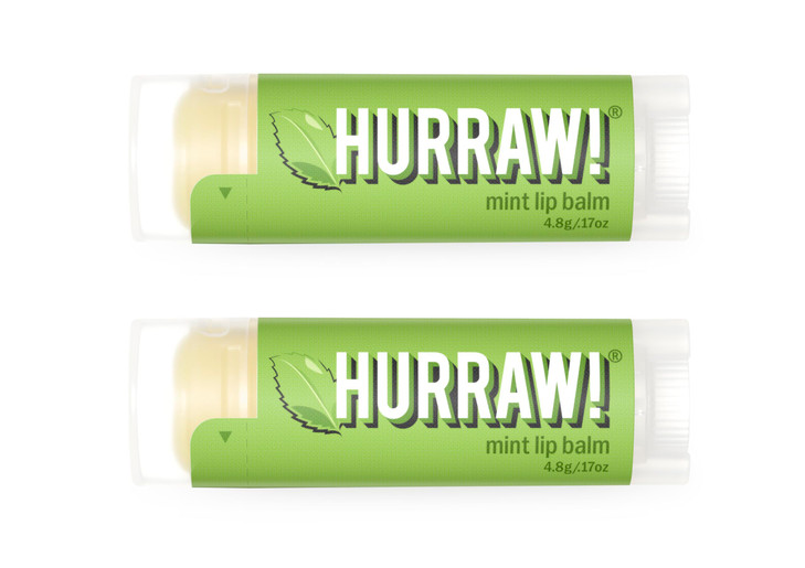 Hurraw Mint Lip Balm 2 Pack Organic Certified Vegan Cruelty and Gluten Free NonGMO 100 Natural Ingredients Bee Shea Soy