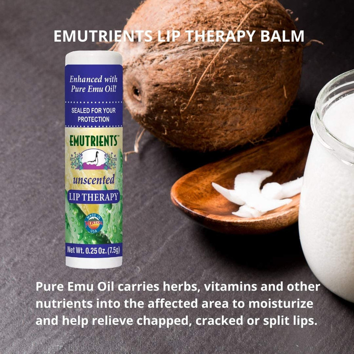 Montana Emu Ranch Lip Therapy Lip Balm 025 Ounce Unscented 3 Pack Made with Pure Emu Oil