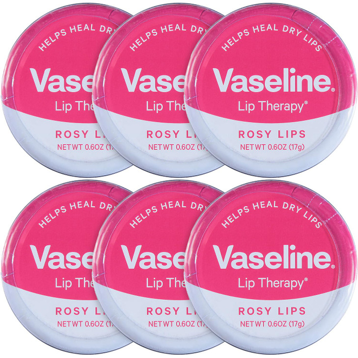 Vaseline Lip Therapy Lip Balm Tin Rosy Lips 06 oz 6 Count