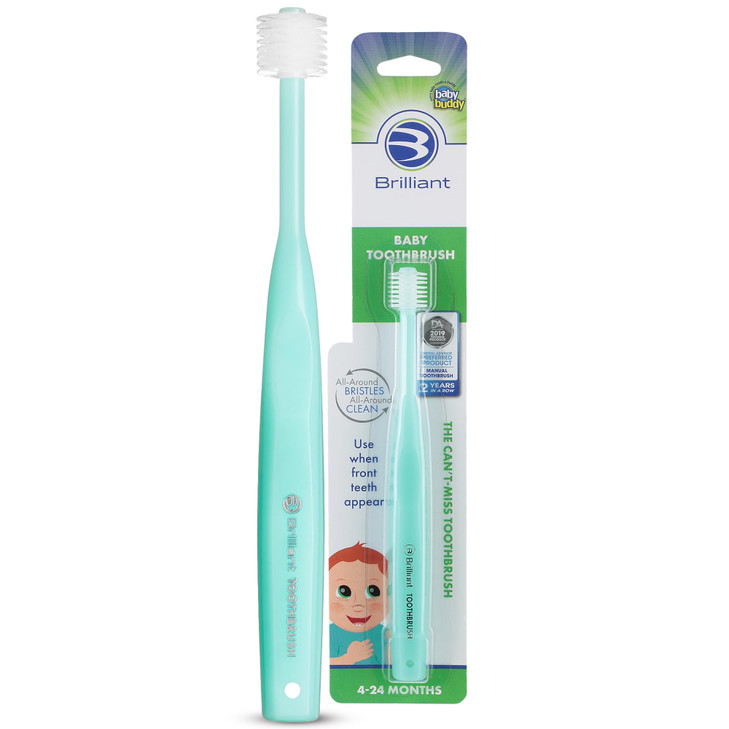 Brilliant Oral Care Baby Toothbrush with Soft Bristles and Round Head, for a Toddler Approved, Easy to Use All-Around Clean Mouth, Ages 0-2 Years, Mi online at globaldelivered