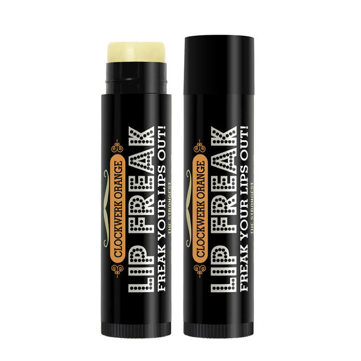 Doctor Lip Bangs BUZZING Lip Balm Lip Freak 100 All Natural Cruelty Free Clockwerk Orange 2 Pack