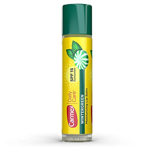 Carmex 1 Stick Daily Care Moisturizing Lip Balm Wintergreen SPF 15 Sunscreen Water Resistant 80 Minutes Net Wt 015 oz