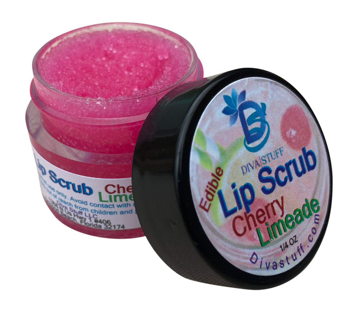 Diva Stuff Ultra Hydrating Lip Scrub for Soft Lips Gentle Exfoliation Moisturizer Conditioner Cherry Limeade oz Made in