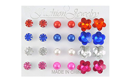 Linda Fashion Multiple Stud Earrings, Flower, 12 Count online at globaldelivered