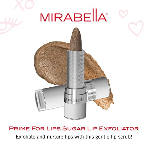 Sugar Lip Scrub Exfoliator by Mirabella Prime for Lips TwistUp Lip Scrub Gently Smooths Away Dry Flaky Skin GrapeSeed Oi
