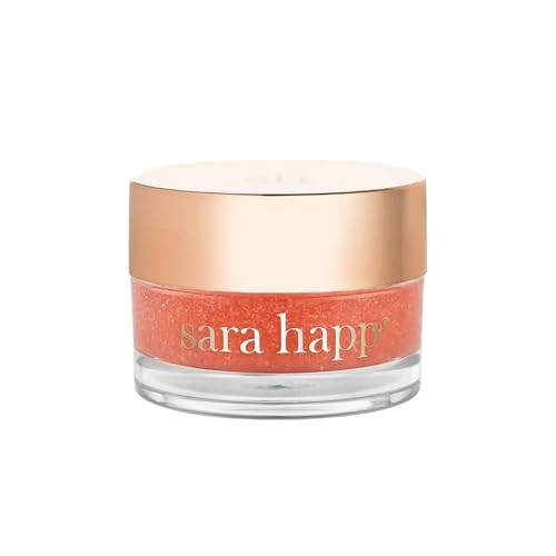 Sara Happ The Lip Scrub Sparkling Peach Sugar Scrub for Dry Lips Gently Exfoliate Polish and Revitalize Lips with Vitami