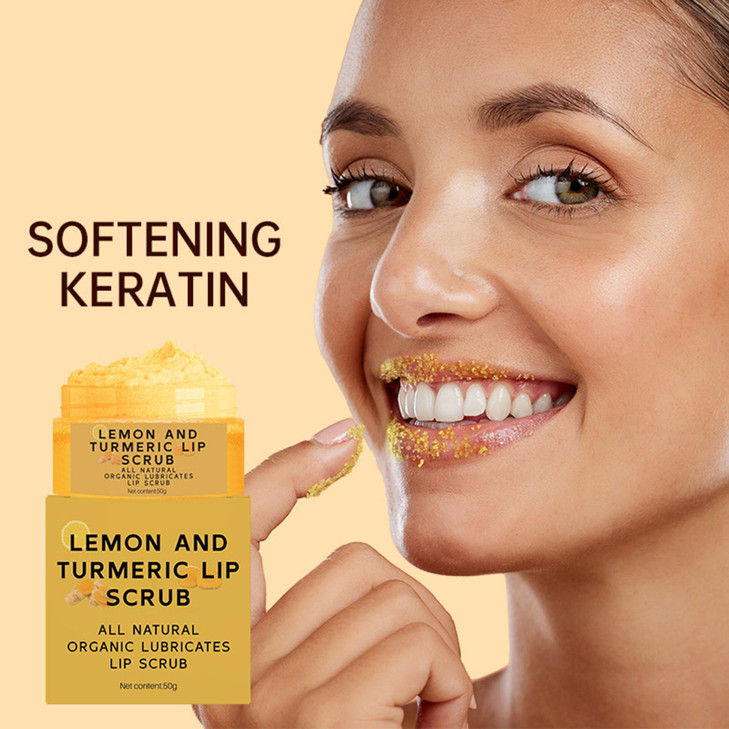 Turmeric Lemon Lip Scrub for Dark Lips Exfoliating Lip Scrub with Aloe Vera Scrub Nourish Sugar Lip Scrub Natural Scrub