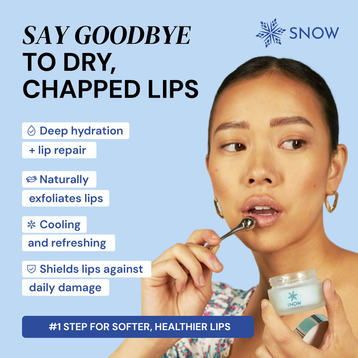 SNOW Lip Scrub Exfoliator Sugar Scrub for Dry Cracked Lips with Jojoba Oil Lavender Mint Nourishes Hydrates Repairs Trea