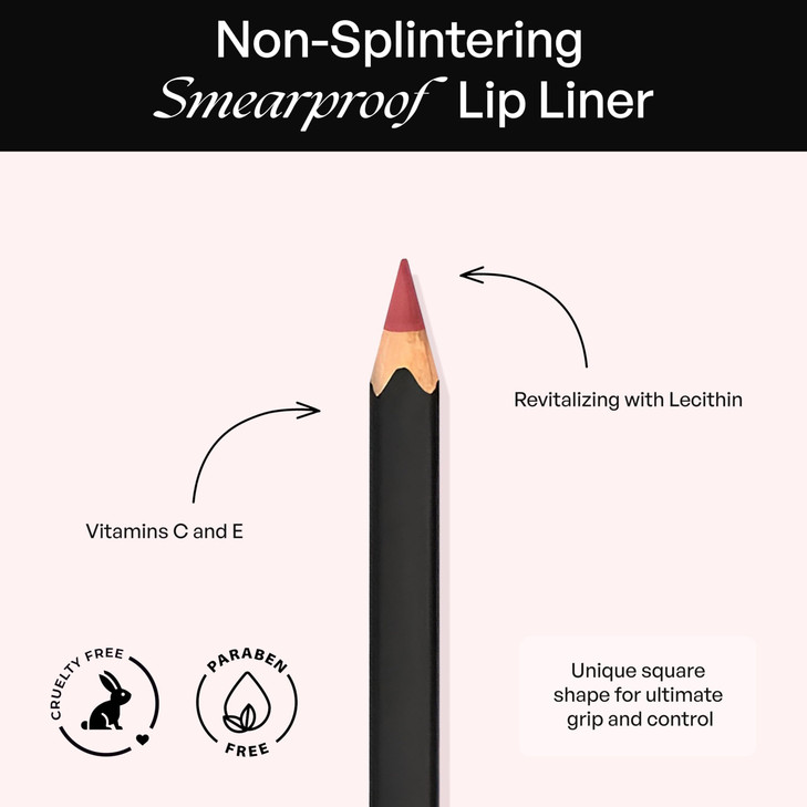 Sorme Waterproof Lip Liner Nonsplintering Smearproof Lip Liner Revitalizing with Lecithin Vitamins C and E