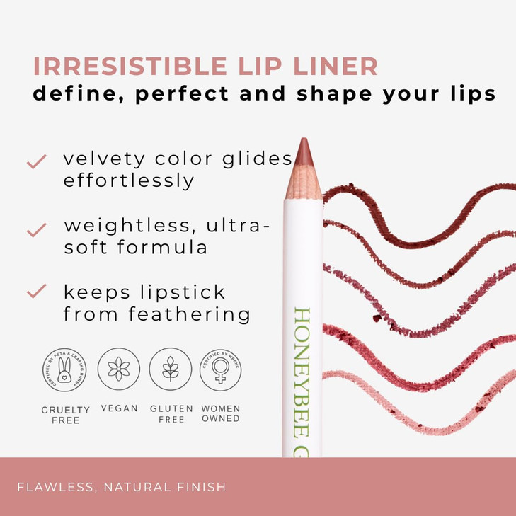 Honeybee Gardens Irresistible Lip Liner In Island Spice Rosey Cinnamon Color LongLasting GlutenFree Vegan 004 oz
