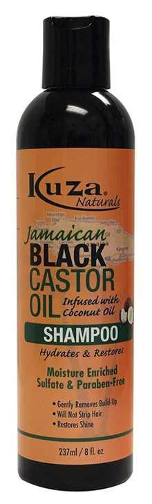 Kuza Jamaican Black Castor Oil Shampoo - Infused with Coconut Oil - for All Hair Types and Color-Treated Hair, 8 fl oz