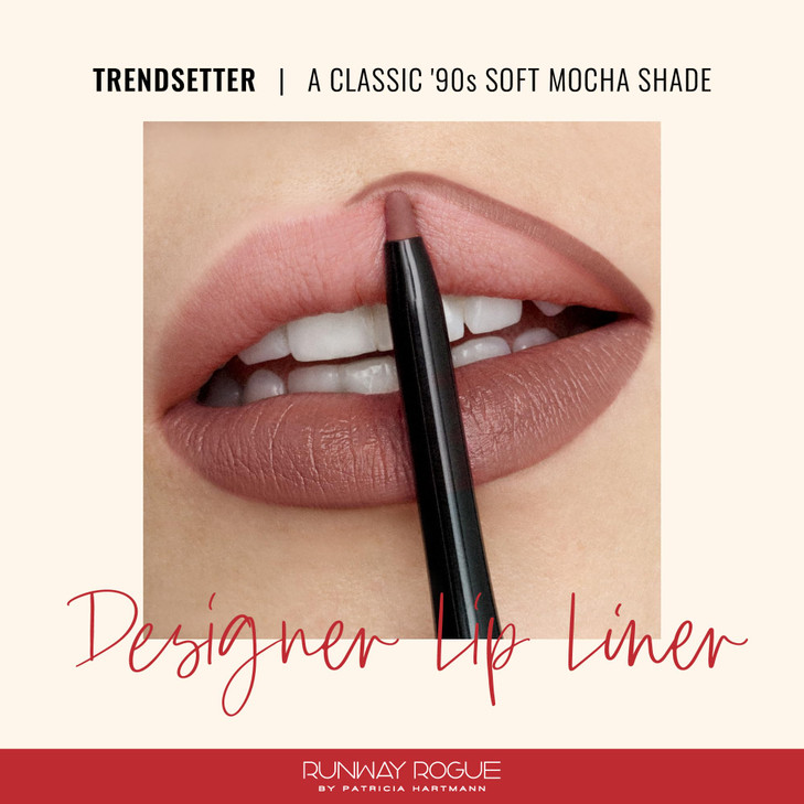 Runway Rogue Designer Liner Lip Pencil Matte Soft Mocha Lip Liner Pencil and Lip Liner Sharpener Trendsetter