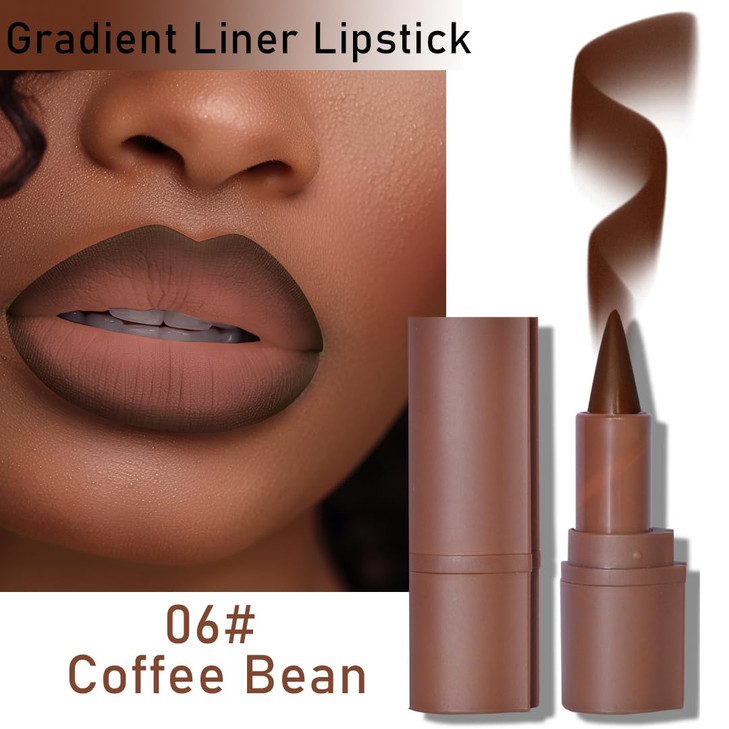 BAISEN DIARY 2in1 Gradient Lip Liner and Lipstick Lip Combo Set Achieve Flawless Contour and Gradual Ombre Effect with E