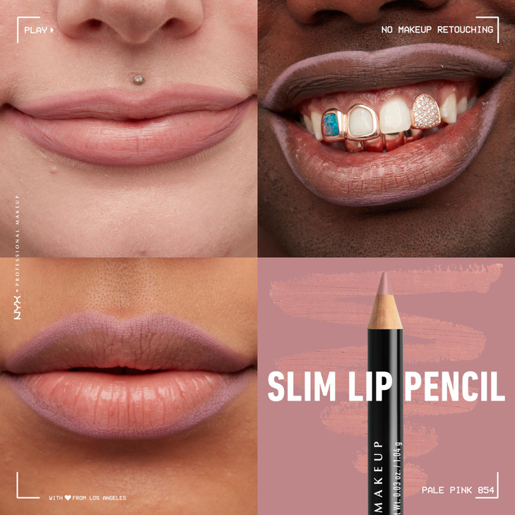 NYX PROFESSIONAL MAKEUP Slim Lip Pencil LongLasting Creamy Lip Liner Pale Pink