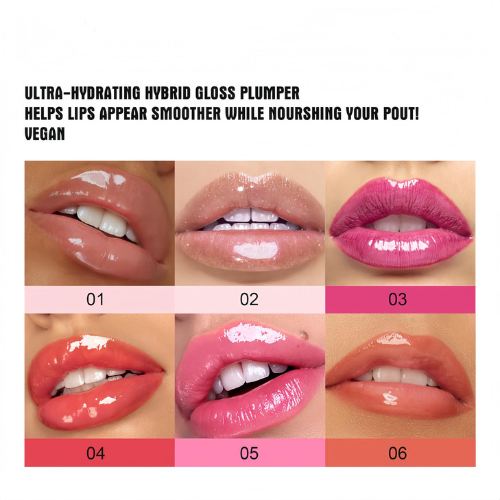 Melemando Lip Plumper 6 Colors Moisturizing Glossy Plumping Lip Gloss Long Lasting Hydrating Natural Lip Plumper for Wom