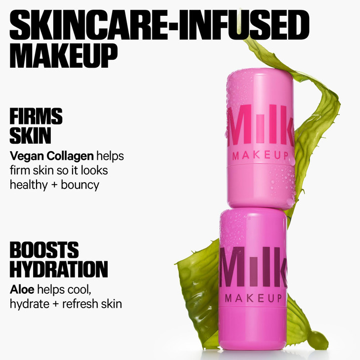 Milk Makeup Cooling Water Jelly Tint LongLasting Sheer Lip Cheek Stain with Firming Vegan Collagen Hydrating Aloe Transf