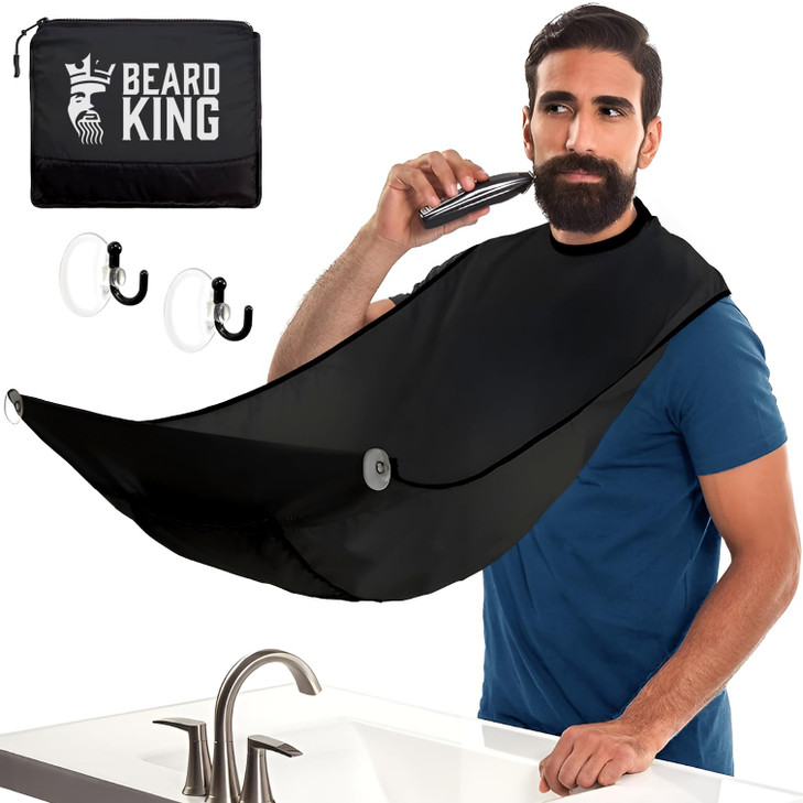 Beard King Beard Bib Apron - As Seen on Shark Tank  Gifts for Him, Stocking Stuffers for Men, Mens Gift, Black