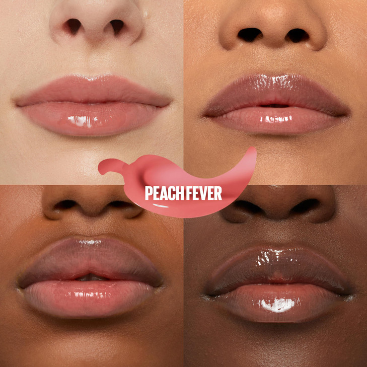 MAYBELLINE Lifter Gloss Lifter Plump Plumping Lip Gloss with Chili Pepper and 5 MaxiLip Peach Fever Peachy Nude Cream 1