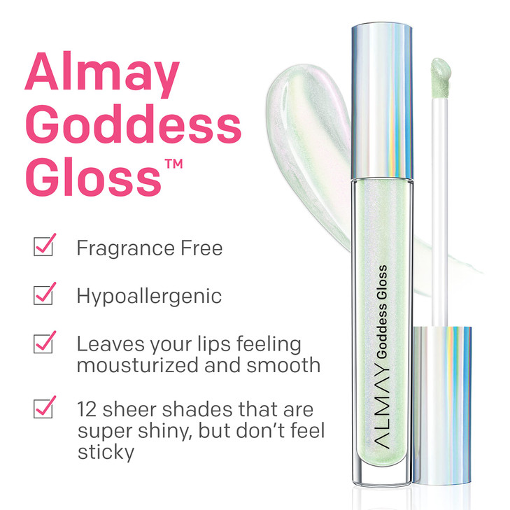 Almay Lip Gloss NonSticky Lip Makeup Holographic Glitter Finish Hypoallergenic 300 Mystic 09 Oz