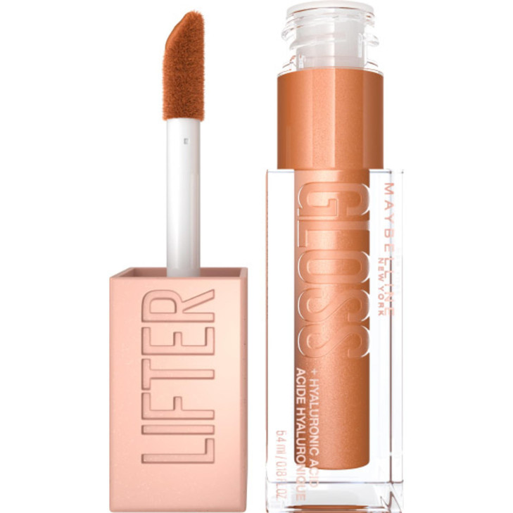 Maybelline Lifter Gloss Hydrating Lip Gloss with Hyaluronic Acid High Shine for Plumper Looking Lips Gold Warm Neutral 0
