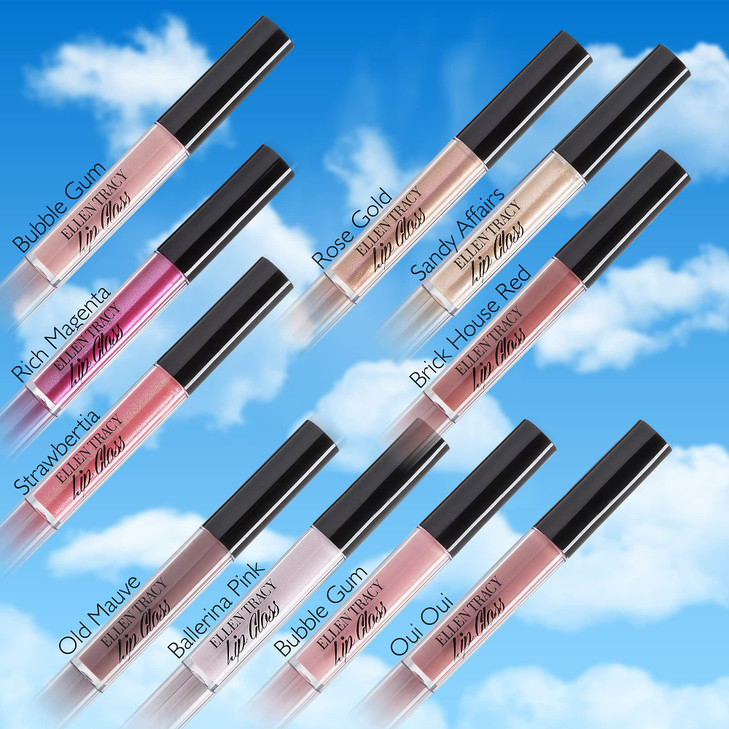 Enchante Ellen Tracy 10 Pc Lip Gloss Collection Shimmery Lip Glosses for Women and Girls Long Lasting Lip Gloss Set with