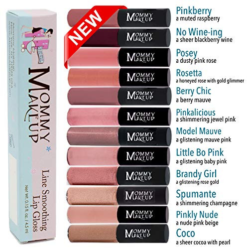 Mommy Makeup Line Smoothing Lip Gloss with Brown Algae Golden Seaweed Glossy Moisturizing High Shine Paraben Free Lipglo