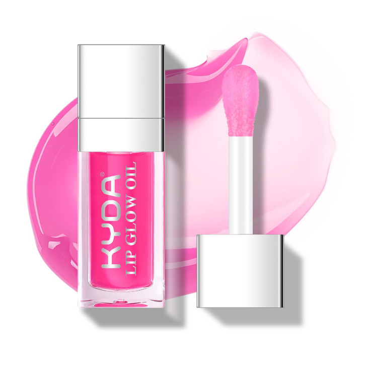 KYDA Hydrating Lip Glow Oil Moisturizing Lip Oil Glossy Transparent Plumping Lip Gloss Tinted Lip Oil for Lip Care and D