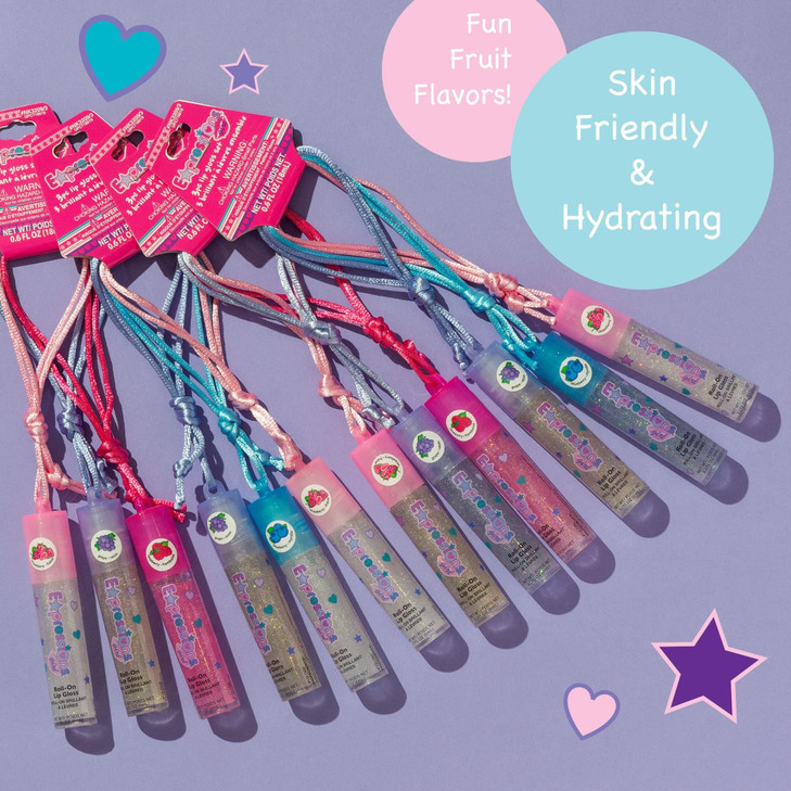12pc Lip Gloss Necklace Fruit Flavored Lip Gloss Set Value Pack Teen Girls Party Favors Non Toxic Lip Gloss Necklaces Fo