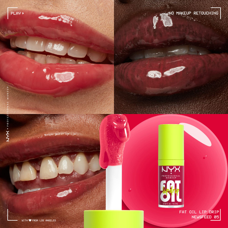 NYX PROFESSIONAL MAKEUP Fat Oil Lip Drip Moisturizing Lip Oil Gloss Vegan Tinted Formula Up to 12 HR Hydration Newsfeed