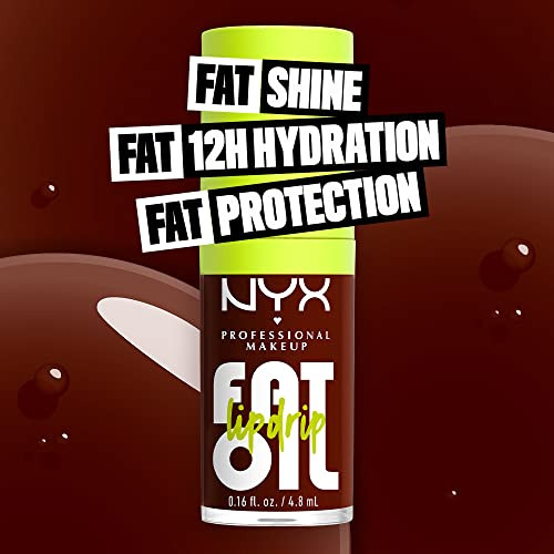 NYX PROFESSIONAL MAKEUP Fat Oil Lip Drip Moisturizing Lip Oil Gloss Vegan Tinted Formula Up to 12 HR Hydration Status Up