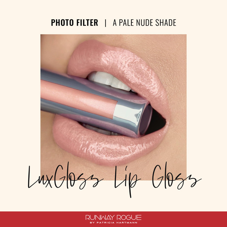 Runway Rogue LuxGloss Lip Gloss HighPigment Shimmery PaleNude Lip Gloss Photo Filter