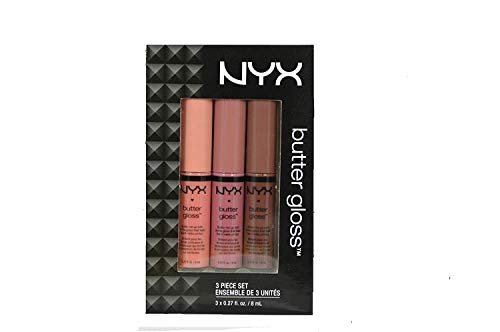 NYX Butter Lip Gloss Set 3 Creme Brulee Angel Food Cake and Ginger Snap