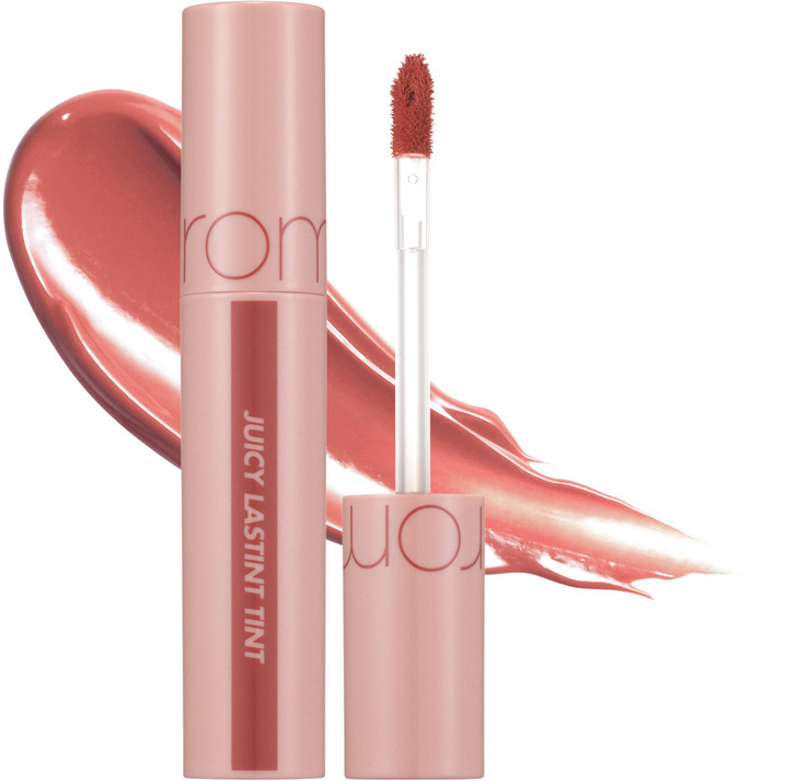 romnd Juicy Lasting Tint 23 Nucadamia KBeauty Nudy Red Brown Lip Stain for Pure Bare Juicy Glossy Finish Hydrating LongL