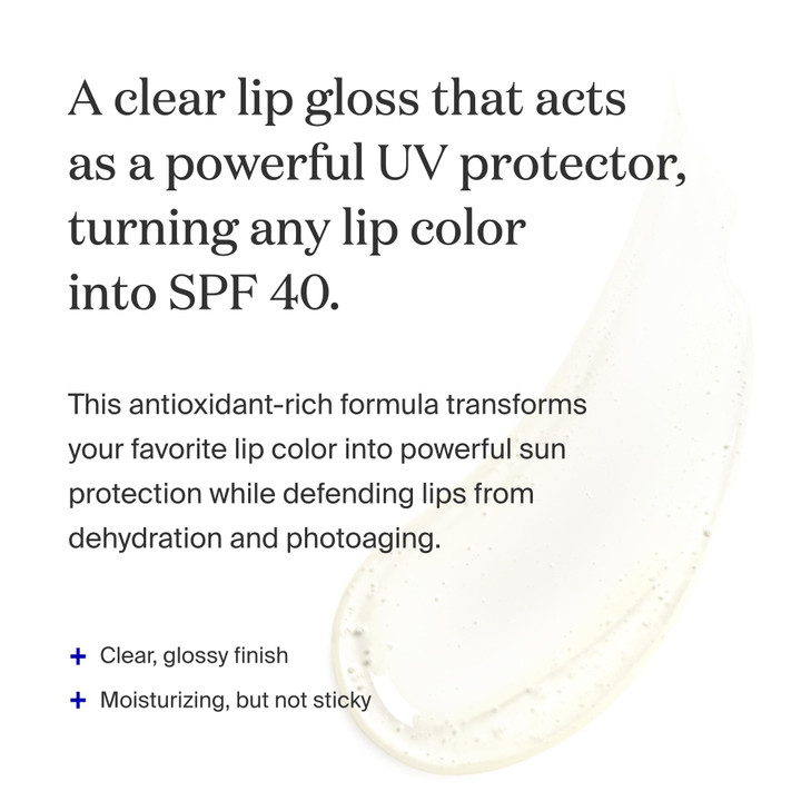 Supergoop Lipscreen Shine SPF 40 034 fl oz WaterResistant Clear Lip Gloss Broad Spectrum SPF Lip Balm with Grape Seed Ex