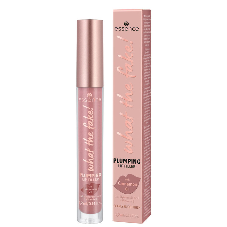 essence What the Fake Plumping Lip Filler Volumizing Lip Gloss Made With Hyaluronic Acid and Vitamin E Vegan Cruelty Fre