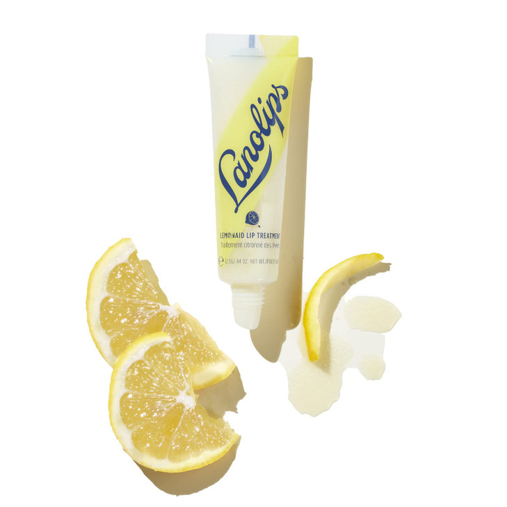 Lanolips Lemonaid Lip Treatment Clear Lip Gloss and Exfoliant with Lanolin Lemon Oil Vitamin E Oil and Shimmer Tinted Li