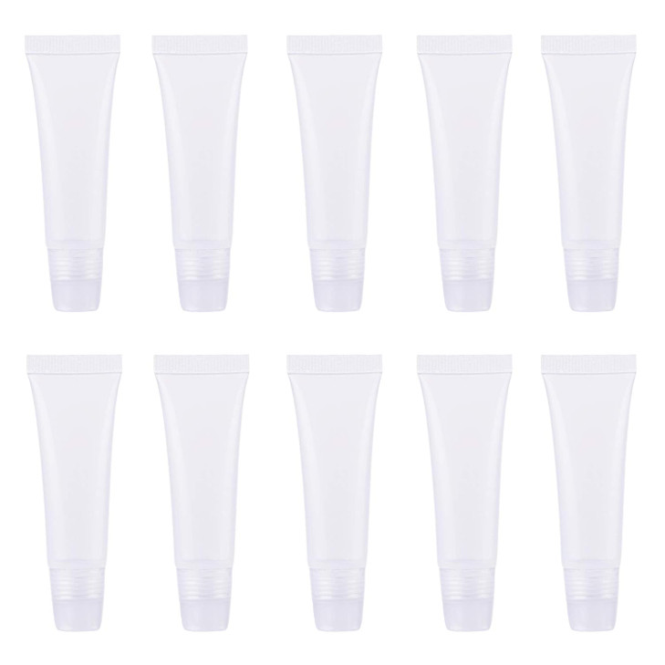 Wowlife 8ml Mini Clear Empty Lip Gloss Balm Container Soft Tubes Makeup Box 30 Pcs