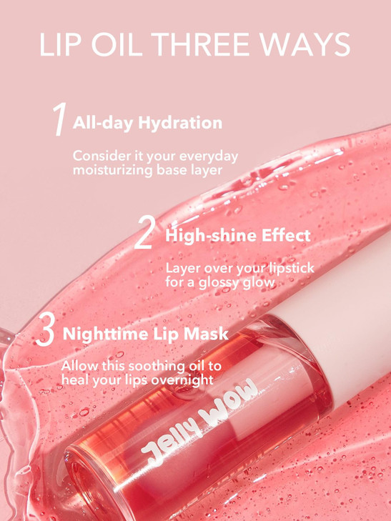 SHEGLAM Jelly Wow Hydrating NonSticky Lip Oil Moisturizing Plumping Lip Gloss Berry Involved