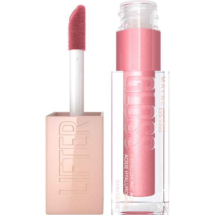 Maybelline Lifter Gloss Hydrating Lip Gloss with Hyaluronic Acid High Shine for Plumper Looking Lips Brass Pink Neutral