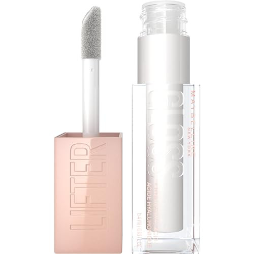 Maybelline Lifter Gloss Hydrating Lip Gloss with Hyaluronic Acid High Shine for Plumper Looking Lips Pearl Silver Pearl