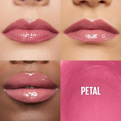 Maybelline Lifter Gloss Hydrating Lip Gloss with Hyaluronic Acid High Shine for Plumper Looking Lips Petal Warm Pink Neu