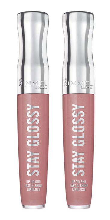 Rimmel Stay Glossy 6HR Lip Gloss Blushing Belgraves 018 Fl Oz Pack of 2