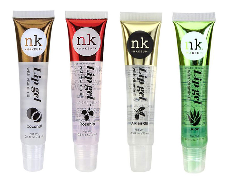 4 Pack Nicka K Lip Gel COCONUT ROSEHIP ARGAN OIL ALOE