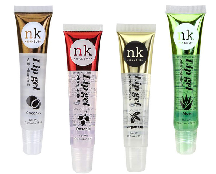 4 Pack Nicka K Lip Gel COCONUT ROSEHIP ARGAN OIL ALOE