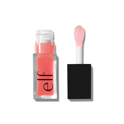 elf Glow Reviver Lip Oil Nourishing Tinted Lip Oil For A Highshine Finish Infused With Jojoba Oil Vegan Crueltyfree Pink