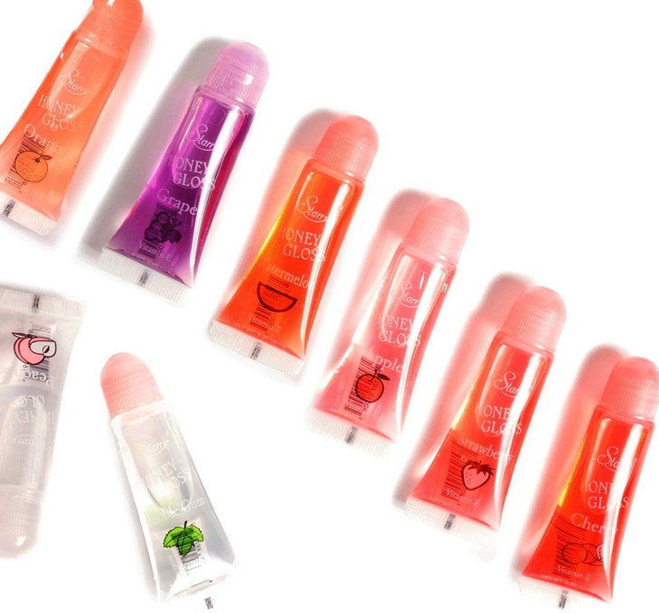 HONEY VITAMIN E FRUIT FLAVOR LIP GLOSS SIX PIECES Assorted Flavors