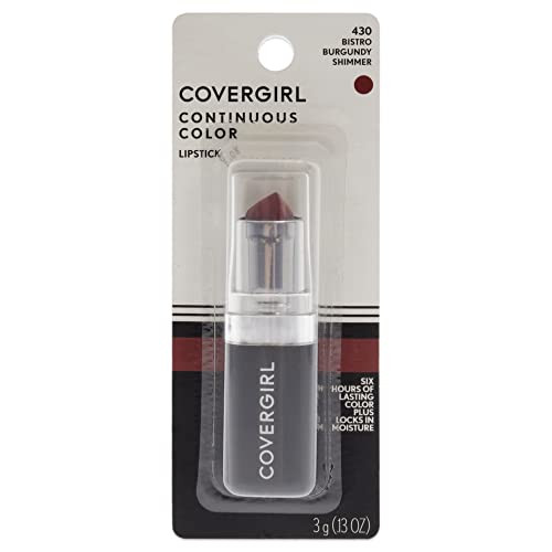 CoverGirl Continuous Color Lipstick 430 Bistro Burgundy Lipstick Women 013 oz