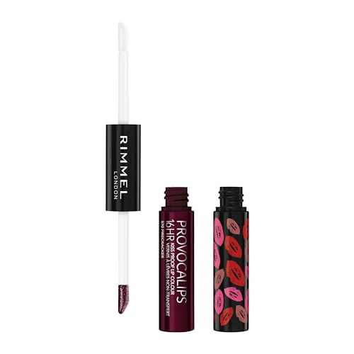 Rimmel London Provocalips 16hr KissProof Lip Color TwoStep Liquid Lipstick to Lock in Color and Shine 570 Firecracker 14